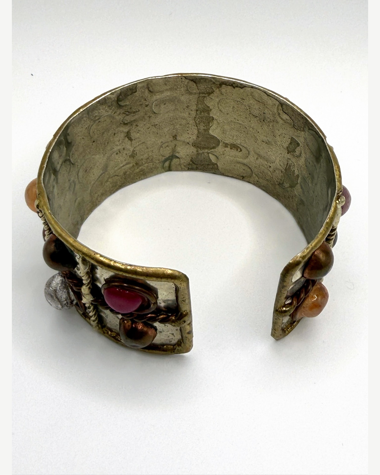 Unbranded Mixed-Metal Multicolor Cabochon Cuff Bracelet