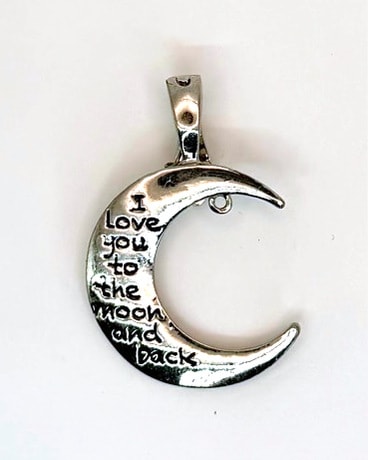 Silver-Tone Crescent Moon Pendant with 'I Love You to the Moon and Back' Engraving