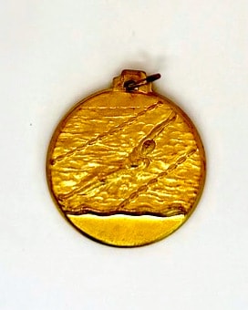 Small Round Gold-Tone Pendant Charm with Relief Front