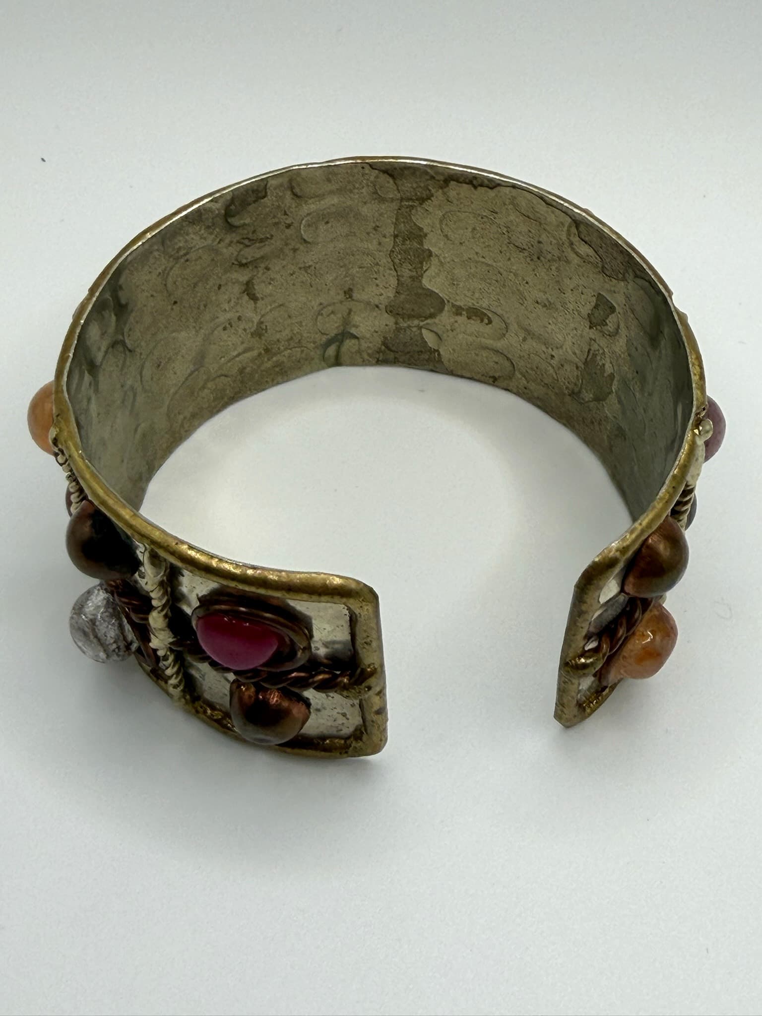 Unbranded Mixed-Metal Multicolor Cabochon Cuff Bracelet