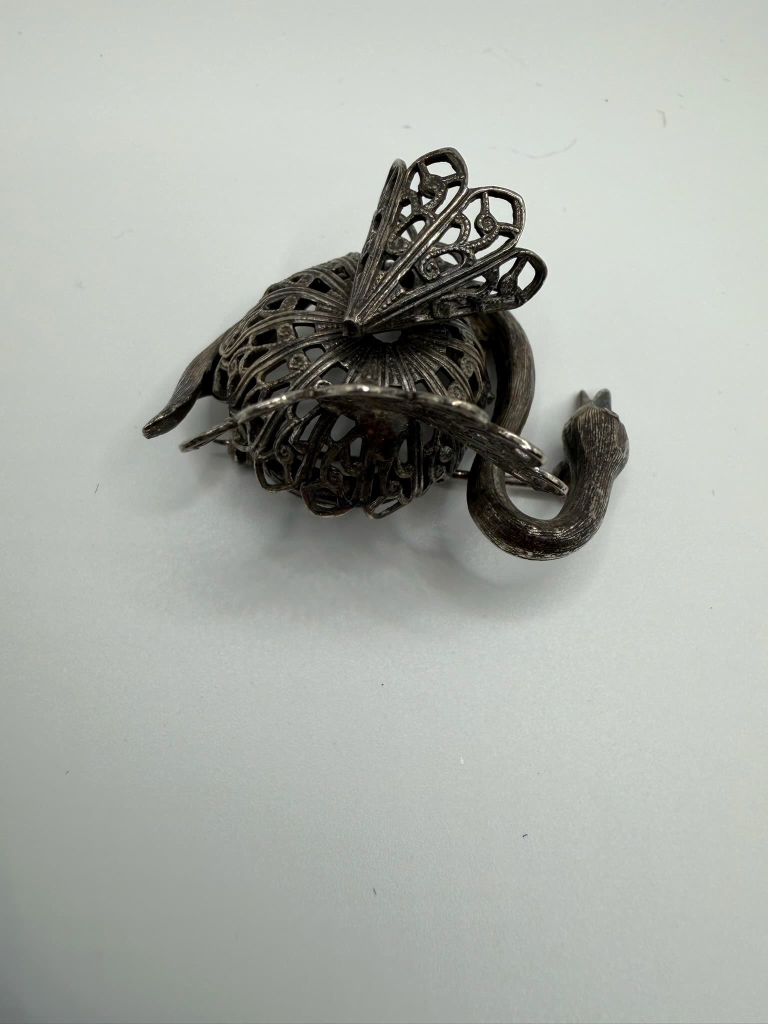 Vintage Style Silver-Tone Swan Figural Brooch